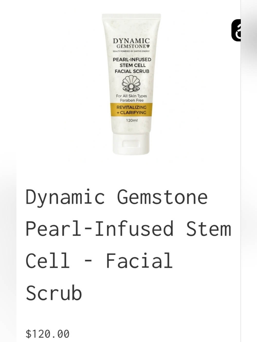 Dynamic Gemstone: Pearl INFUSED STEM CELL FACIAL SCRUB